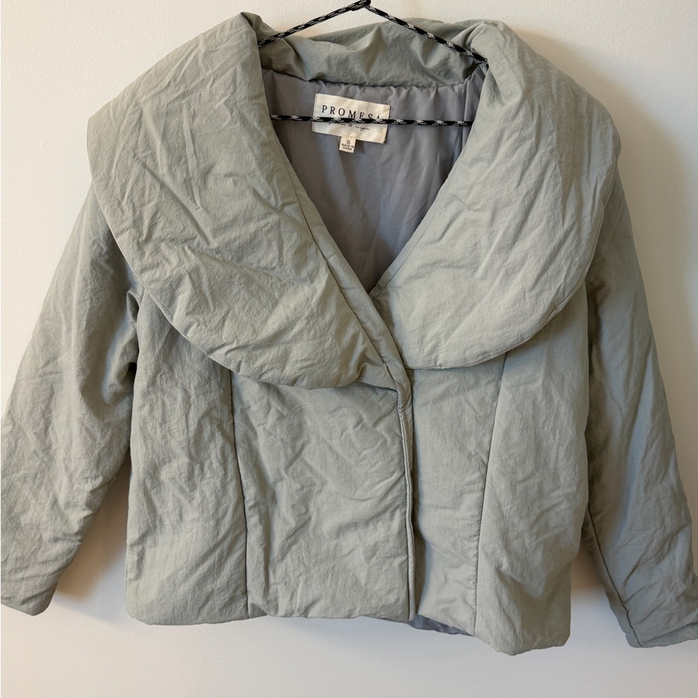 Promesa Women's Light Gray Puffer Jacket promise to imagine Size Small